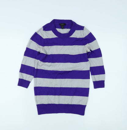 J. Crew Women’s Purple Striped Long Sleeve Top XXS