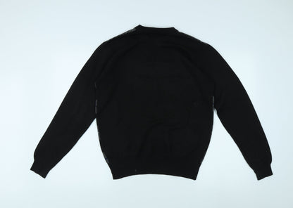 Tom Hagan Men's Black XL Pullover Jumper, Striped Knit