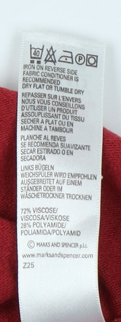 Womens UK Size 14 Marks and Spencer Red Basic Blouse