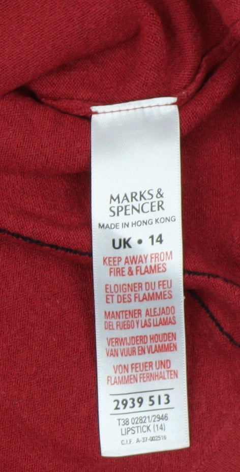 Womens UK Size 14 Marks and Spencer Red Basic Blouse