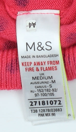 Womens UK Size M Marks and Spencer Pink Pullover Jumper