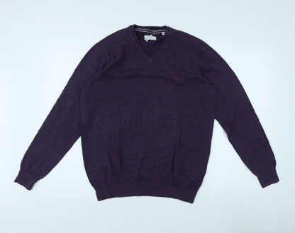 JP Cole Men's Purple V-Neck Pullover Jumper M