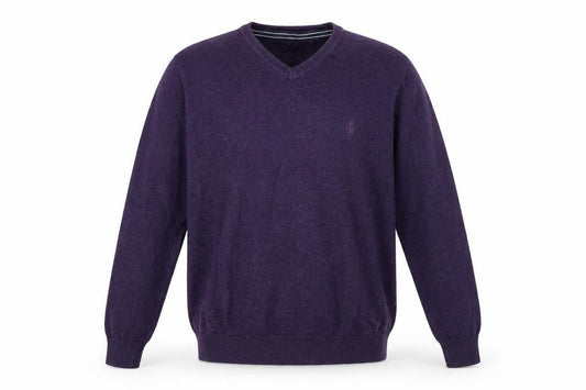 JP Cole Men's Purple V-Neck Pullover Jumper M