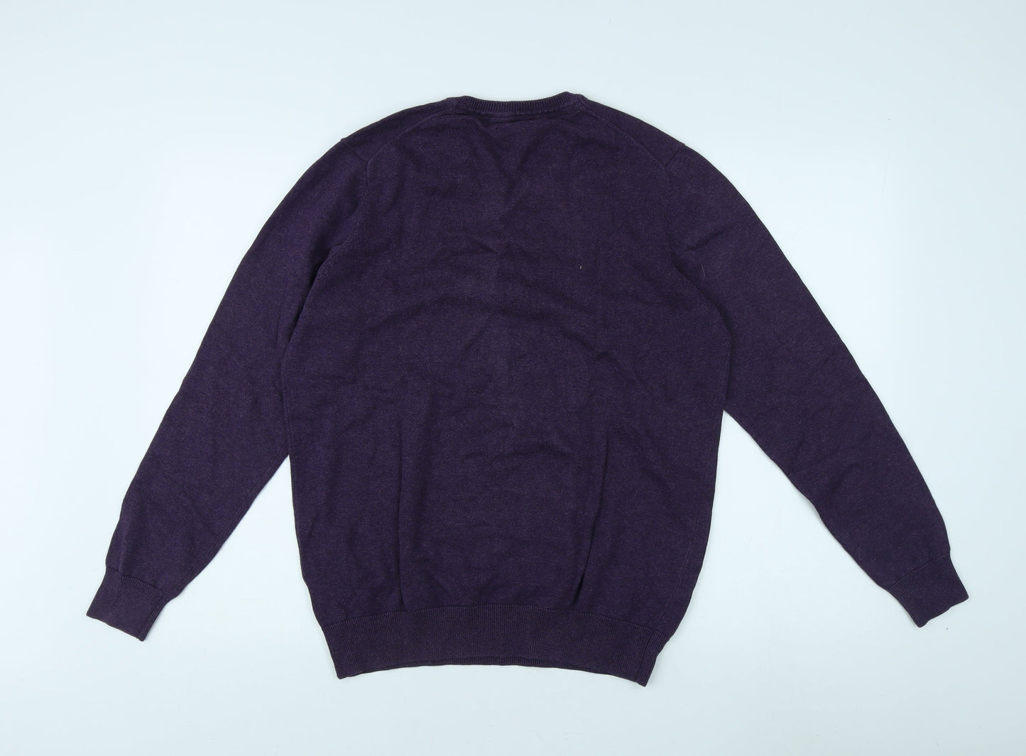 JP Cole Men's Purple V-Neck Pullover Jumper M