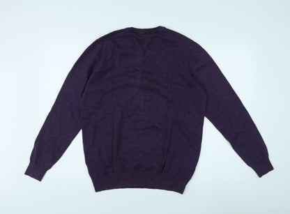 JP Cole Men's Purple V-Neck Pullover Jumper M