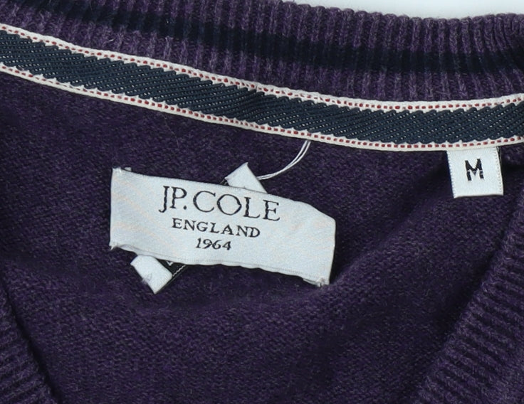 JP Cole Men's Purple V-Neck Pullover Jumper M