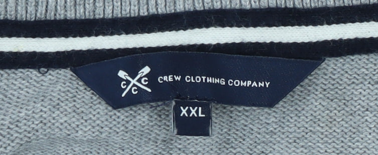 Crew Clothing Men Grey 2XL Full Zip Jumper