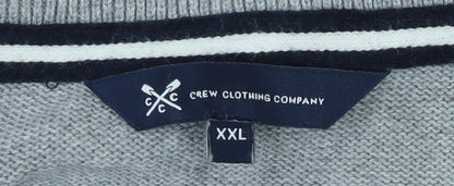 Crew Clothing Men Grey 2XL Full Zip Jumper