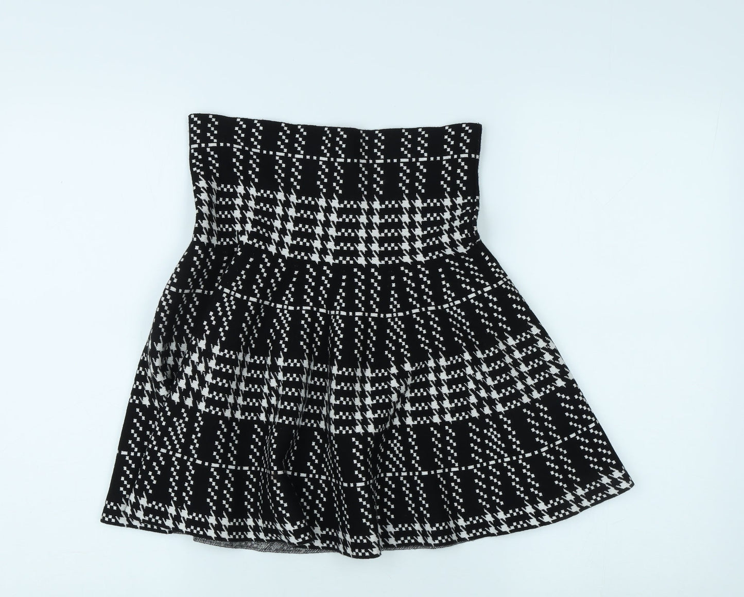 New Look Black Check Skirt, Women's Size 8