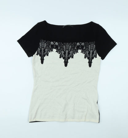 Expresso Women's Black Lace Accent T-Shirt M