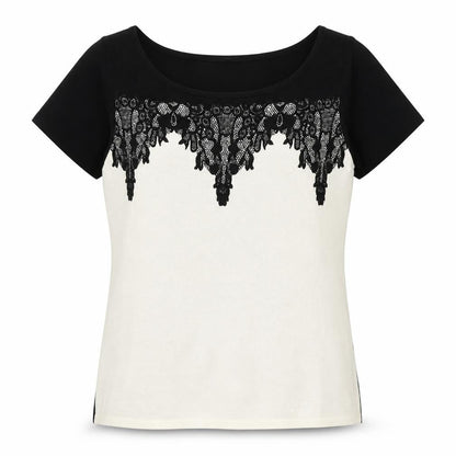 Expresso Women's Black Lace Accent T-Shirt M