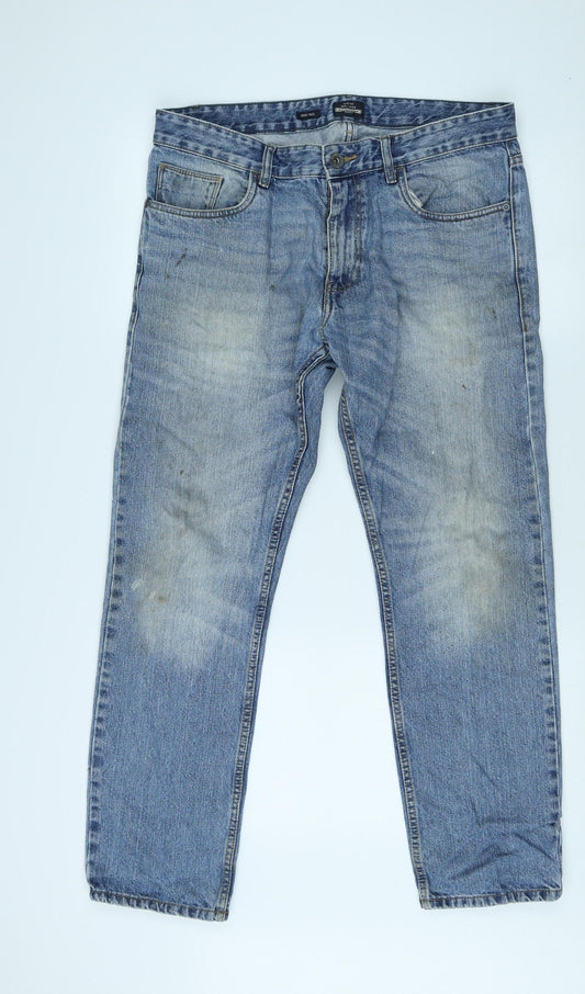 Authentic Denim Men's Slim Fit Blue Denim Jeans Size 34