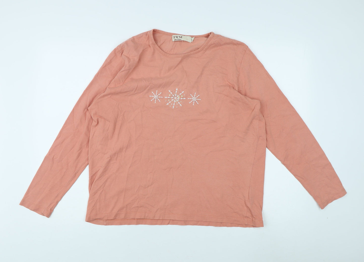 EWM Women's Pink Long Sleeve T-Shirt, Size L