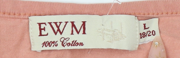 EWM Women's Pink Long Sleeve T-Shirt, Size L