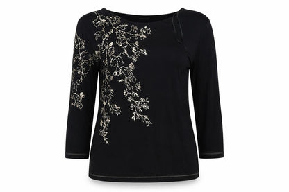 Womens UK Size M Damart Black Basic Blouse