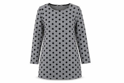 Stradivarius Women's Grey Polka Dot Shift Dress Size 8