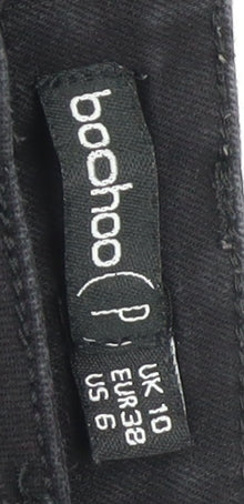 Boohoo Women's Black Distressed Skinny Jeans Size 10