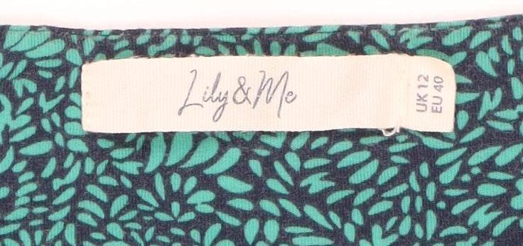 Lily & Me Women's Blue Floral Shift Dress, Size 12