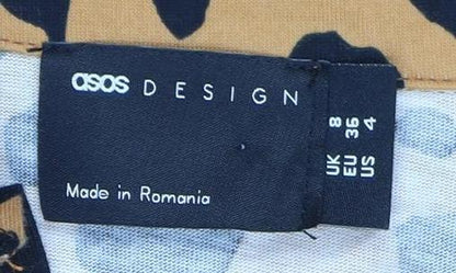 Womens UK Size 8 ASOS DESIGN Multicoloured Tunic Button-Up