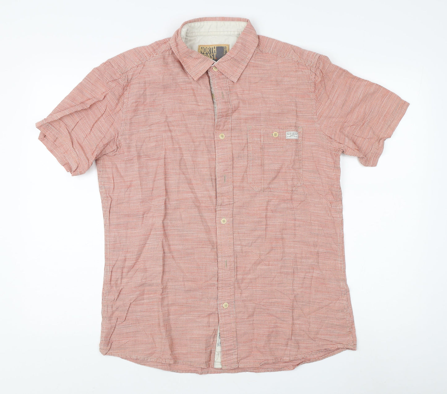 Marks and Spencer Men's Red Check Short Sleeve Polo