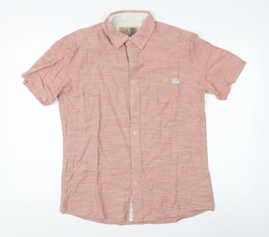 Marks and Spencer Men's Red Check Short Sleeve Polo