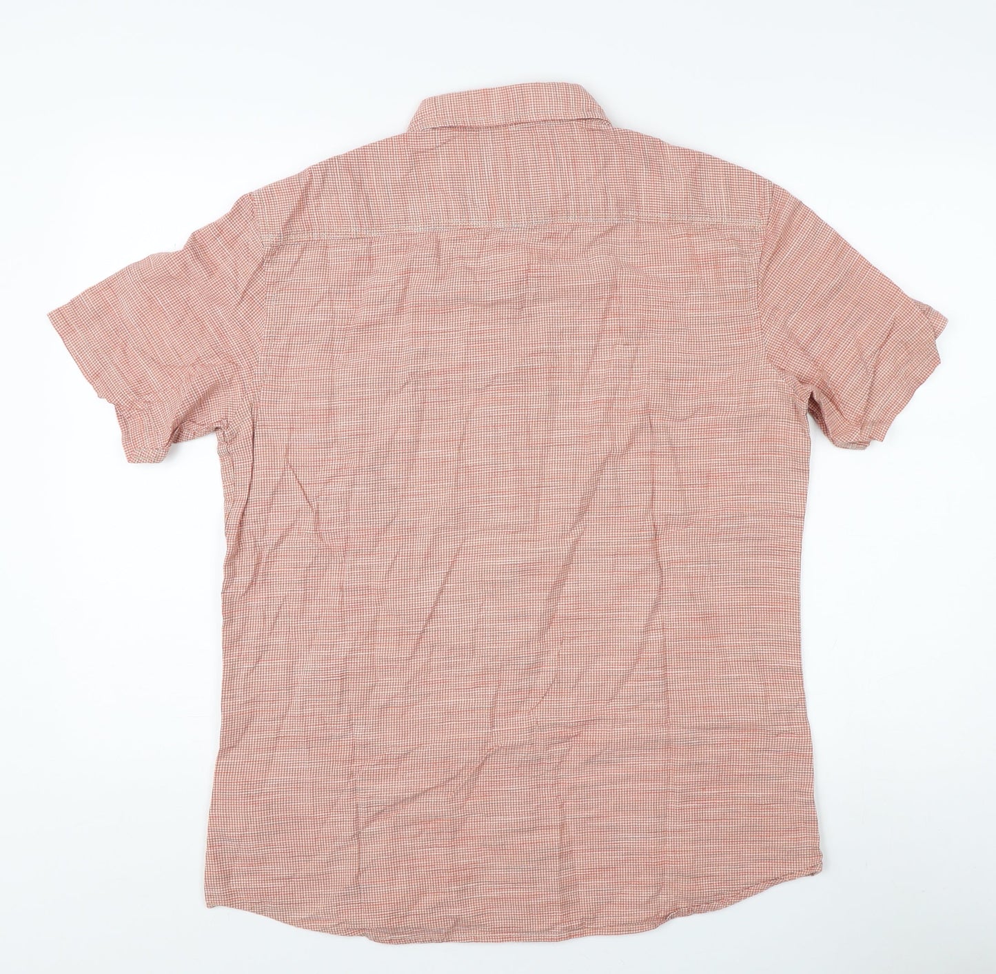 Marks and Spencer Men's Red Check Short Sleeve Polo