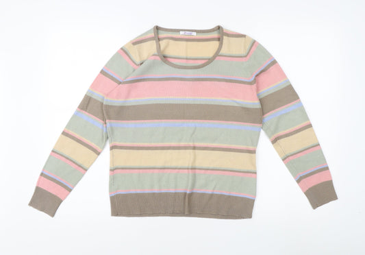 Damart Women's Multicoloured Striped Pullover Jumper Size 10/12