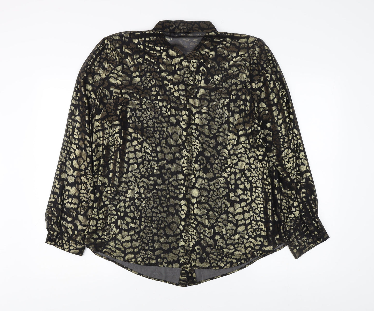 Womens UK Size 18 Roman Black Basic Button-Up