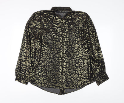 Womens UK Size 18 Roman Black Basic Button-Up