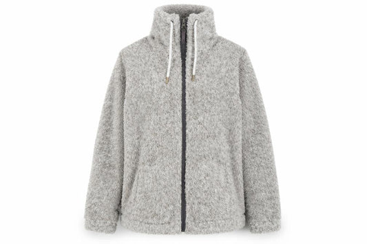 Front view of ESMARA unisex grey basic full zip jacket l