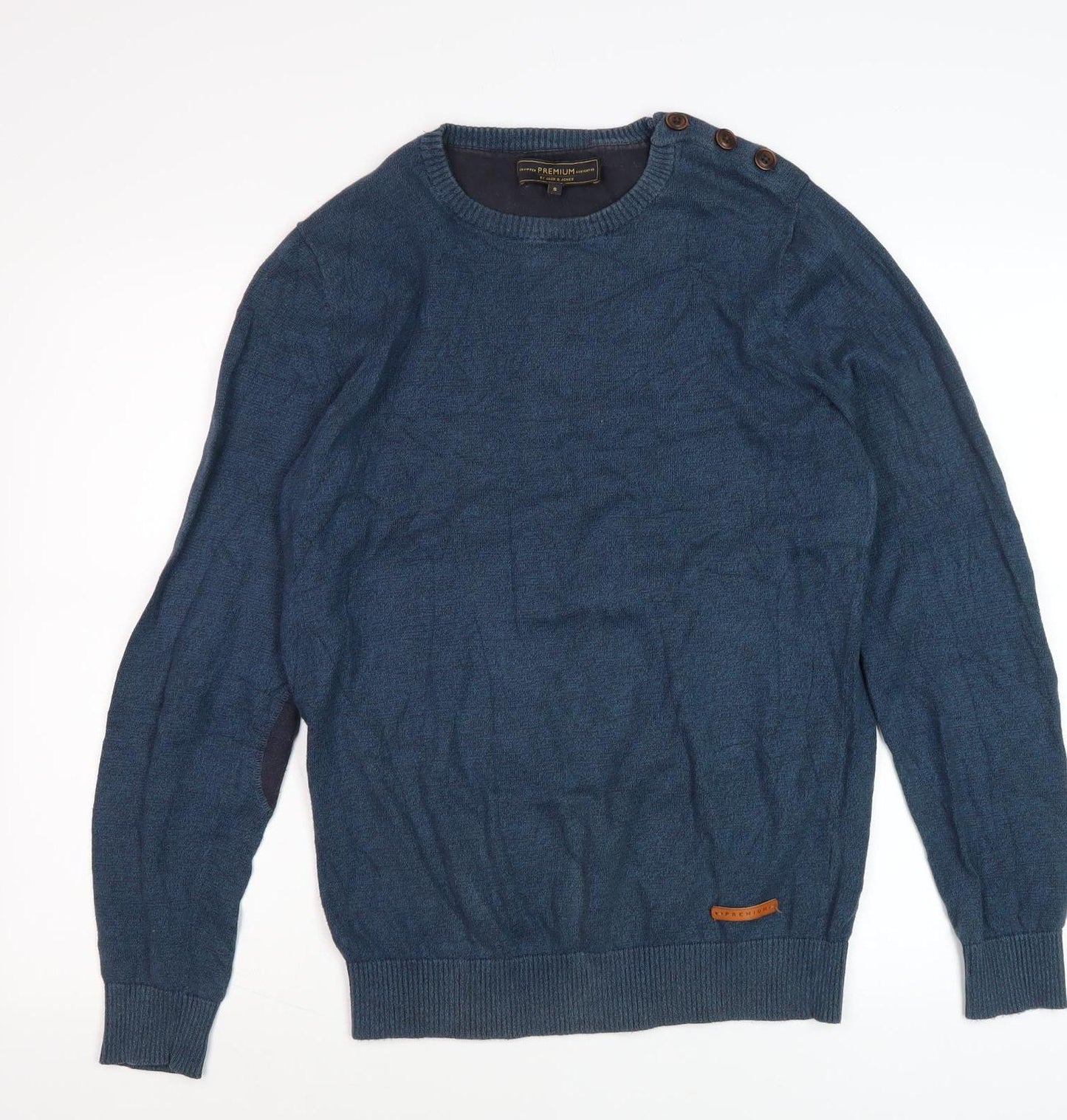 Jack & Jones Men's Blue Wool Pullover Jumper S