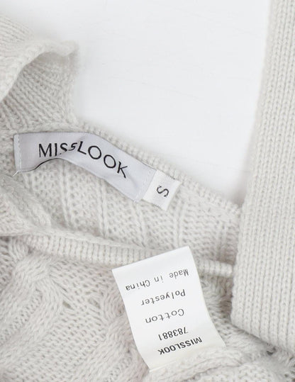 Womens UK Size S MissLook Ivory Pullover Jumper