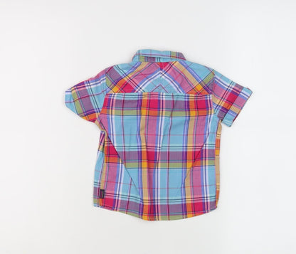 Ted Baker Boys Multicoloured Button-Up Plaid Shirt 3-4 Years