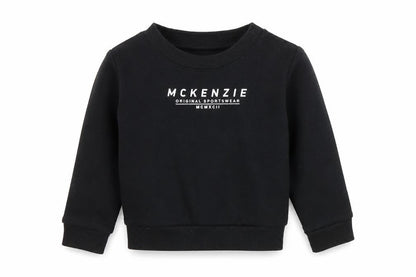 Front view of McKenzie boys’ black pullover sweatshirt -, size 2, years
