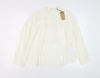 Hush Women's Ivory Cotton Blouse Size 8