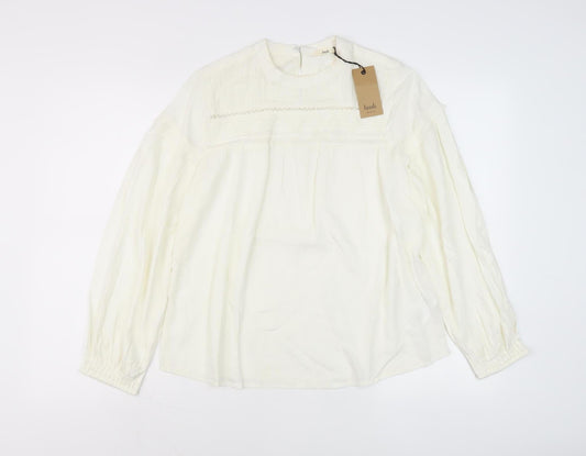 Hush Women's Ivory Cotton Blouse Size 8