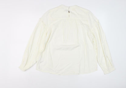 Hush Women's Ivory Cotton Blouse Size 8