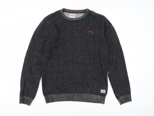 Jack & Jones Men's Black Pullover Jumper, Regular Fit