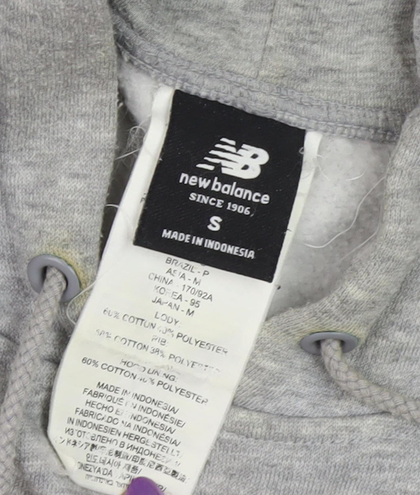 Mens UK Size S New Balance Grey Pullover Hoodie