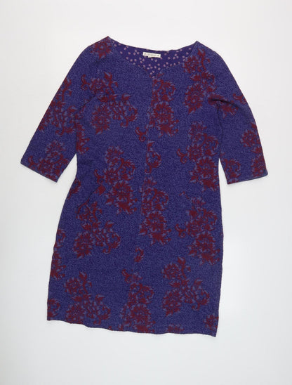 White Stuff Women's Purple Floral Shift Dress Size 10