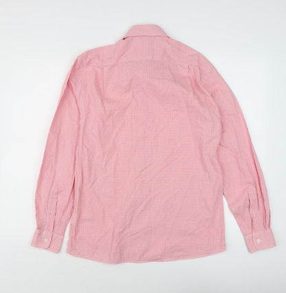 Tommy Hilfiger Men's Pink Check Slim Fit Shirt M