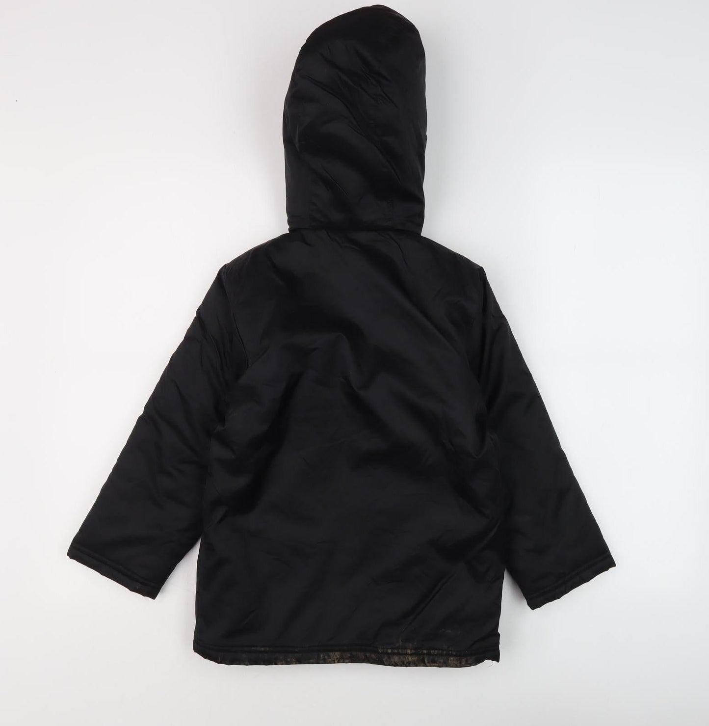 Adidas Boys Black Jacket 2XS Hooded Zip Casual