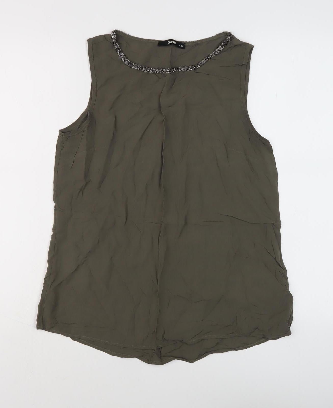 Womens UK Size 10 Oasis Green Basic Tank
