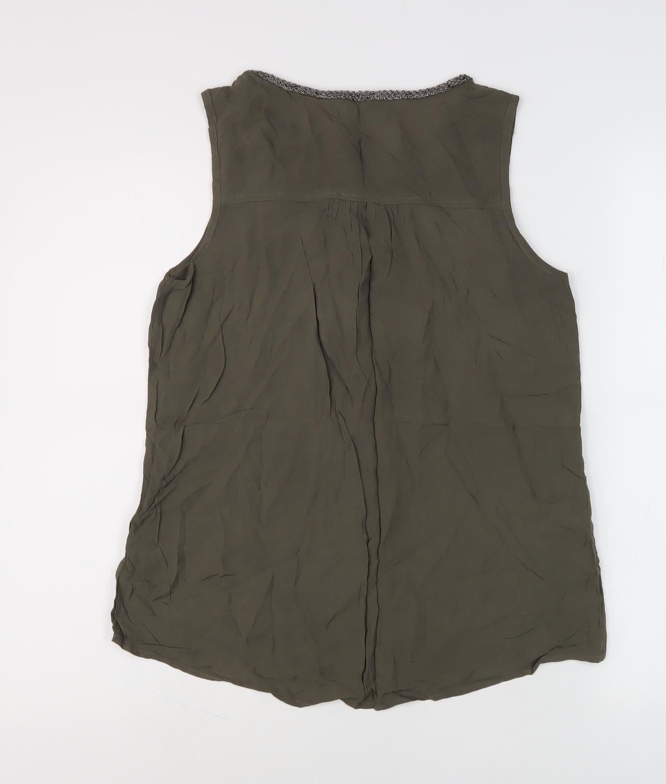 Womens UK Size 10 Oasis Green Basic Tank