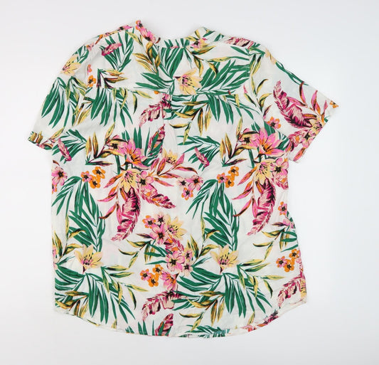 Womens UK Size 16 ISLE Essentials Multicoloured Basic Blouse