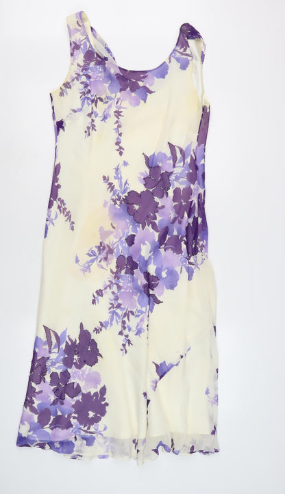 CC Petite Women's Floral Silk Slip Dress Size 12