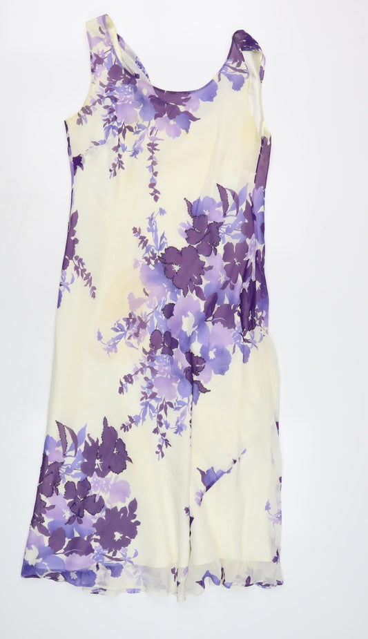 CC Petite Women's Floral Silk Slip Dress Size 12