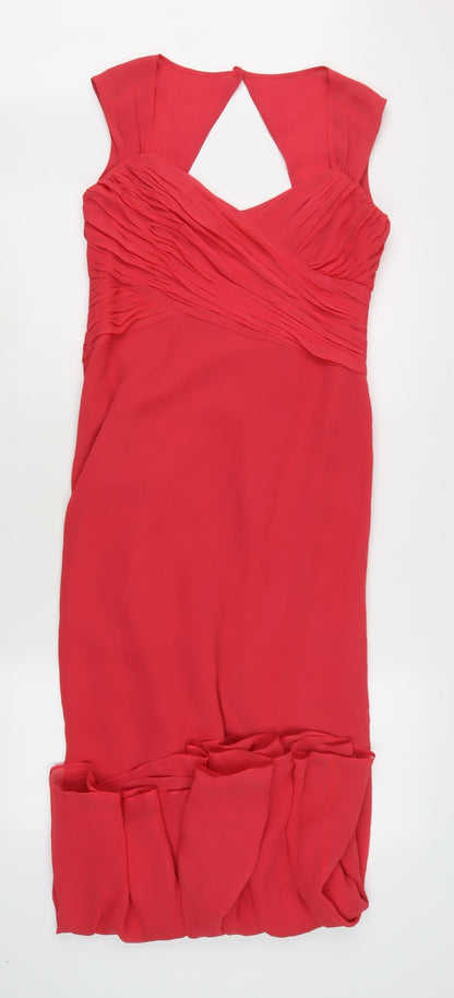 Coast Women's Red Silk Sheath Dress Size 12