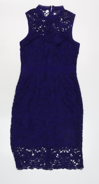Monsoon Women's Blue Lace Sheath Dress Size 10