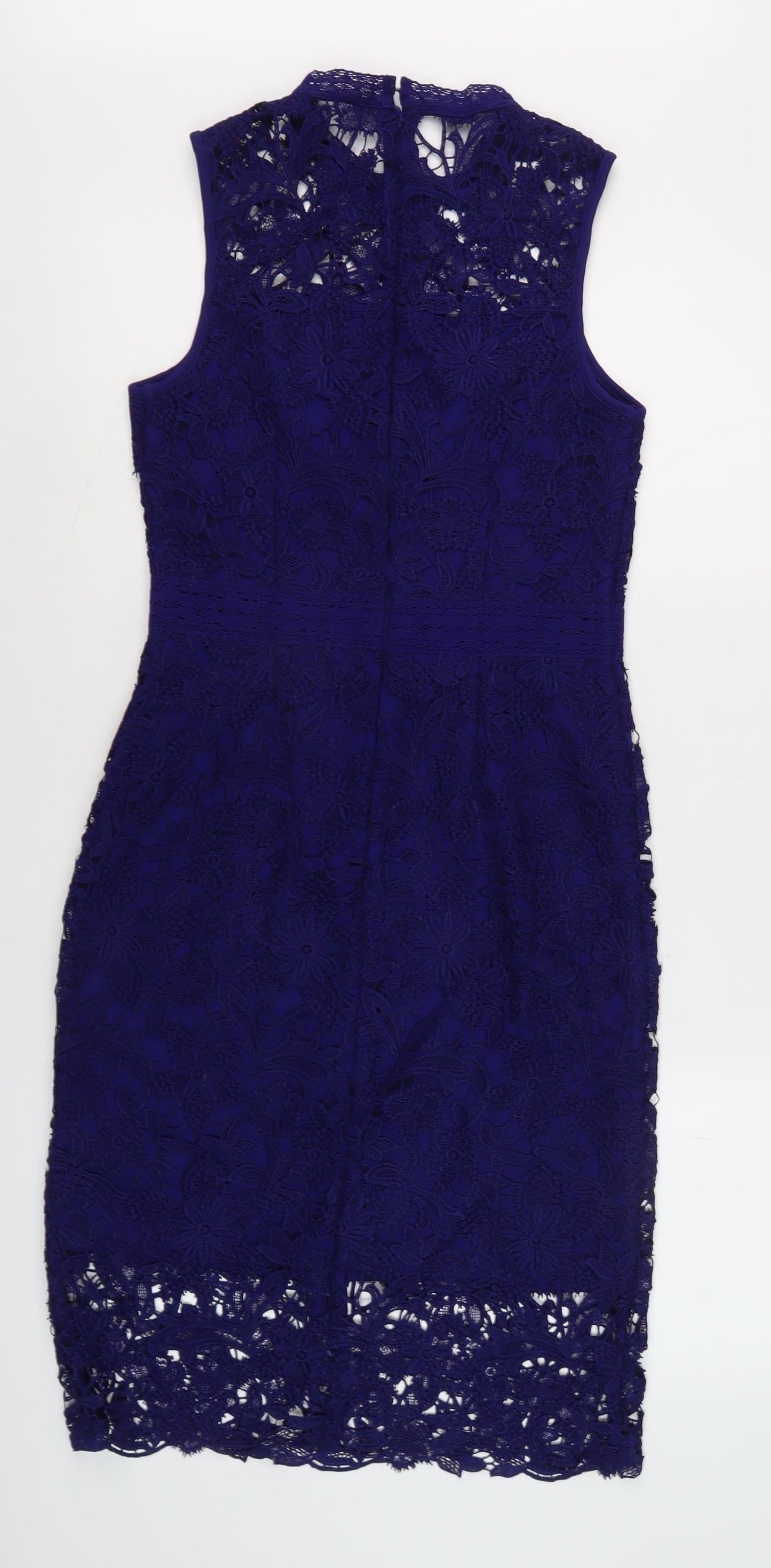 Monsoon Women's Blue Lace Sheath Dress Size 10